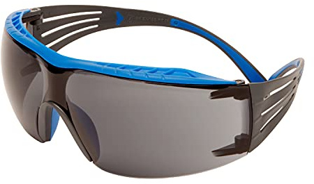 3M SecureFit 400X Safety Glasses, Blue/Grey frame, Scotchgard Anti-Fog/Anti-Scratch Coating (K&N), Grey Lens, SF402XSGAF-BLU-EU