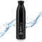 MNT10 Bottiglia in Acciaio Inox - 500ml, 750ml, 1000ml - Termosigillata, Adatta per Bevande Gassate, Bottiglia Isolante Antigoccia per Sport, Escursioni, Scuola, Università (Nero, 1000 ml)