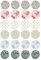 24 edible Vintage Floral style party decorations cake and cupcake toppers made from Icing on an iced sheet