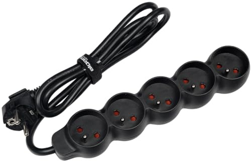 ALGAM LIGHTING Multiprise 5 Voies - sans Interrupteur Général - 1,2m - IP20