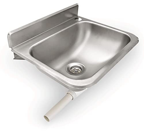 Kadida Handwaschbecken | Edelstahl CNS | Waschbecken | Becken zur Wandmontage | Spültechnik