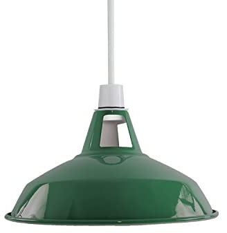 Moderne Retro-Lampenschirme aus Metall, einfache Montage-Lampenschirme, für industrielle Hängeleuchten, Schlafzimmer, Küche, Badezimmer, antiker Lampenschirm (Green)