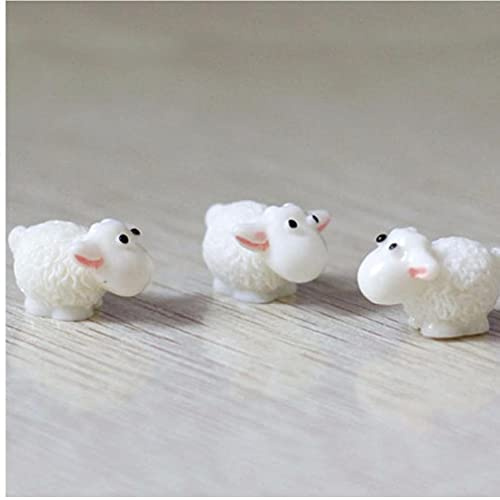 TOSSPER 5X Mini Schaf Figuren, Micro-fee Garten Figuren Miniaturen Für Hausgarten-dekor-zubehör