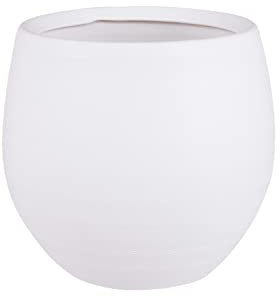 MICA Decorations Douro Pot de Fleurs en Terre Cuite Blanc Mat 23 x 26 cm