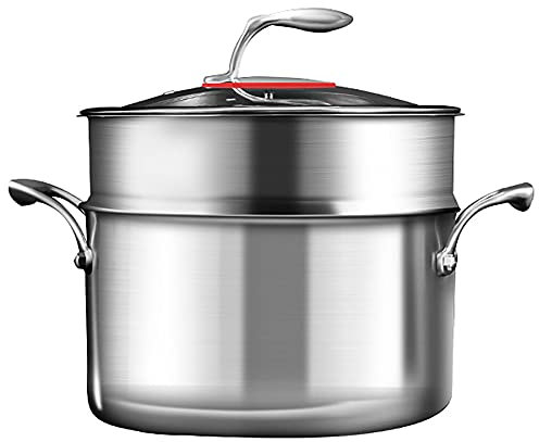 Potador de vapor/olla de sopa/wok 316 Acero inoxidable de acero inoxidable Guiso de cocina Espesamiento Inglés Cocina de inducción Gas grande Capacidad (Size : 26cm)