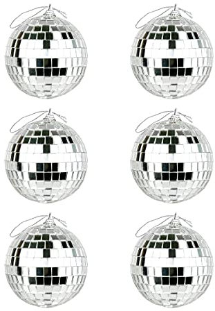 cozyou 6 Stck 6,1 cm Weihnachtskugeln, bruchsicher, reflektierend, Spiegel-Disco-Kugeln fr Hochzeit, Party, Urlaub, Dekoration