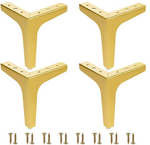 Lot de 4 pieds de meubles triangulaires modernes en métal - pour canapés et fauteuils (10 cm)
