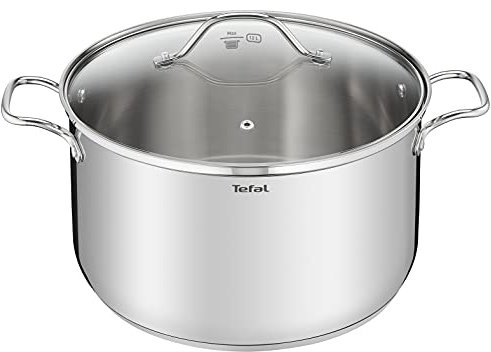Tefal Intuition XL - Olla grande (acero inoxidable, 30 cm, 10 L, inducción, 5 años de garantía, acero inoxidable 18/10 de primera calidad, talla XL, asas resistentes, tapa de cristal B8646904