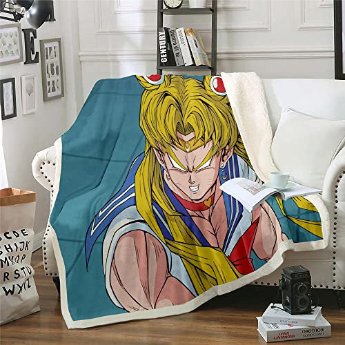 Sailor Moon schönes Mädchen Anime 3D gedruckte weiche leichte Reise flauschige Flanell Nickerchen Decke Idee Geschenk Plüsch Haus Dekorationen Stil: wütend