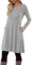 MOLERANI Jumper Dress for Women Long Sleeve Dress Ladies Button Casual Tunic Dress with Pockets White Grey Size 20-22 XL