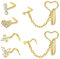 JFORYOU Nasenpiercing Ring Chirurgenstahl Nasenstecker mit Kette Nasenrücken Schmuck Zartes und trendiges Design