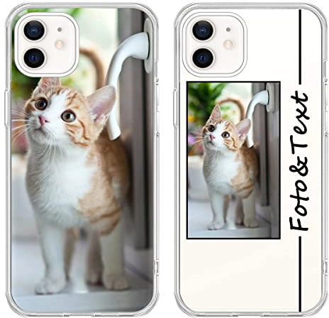 Yoedge Personalisierte Handyhülle für Apple iPhone 12/ iPhone 12 Pro Hülle Personalisiert 6,1, Transparente Schutzhülle mit Selbst Gestalten Eigenem Foto Bedrucken Bild Text Hülle für iPhone12