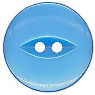 The Bead Shop 20 Pack Round Fish Eye Buttons, Baby Buttons, Sewing, Knitting & Crafts - Bright Blue 19mm / 30 Lignes
