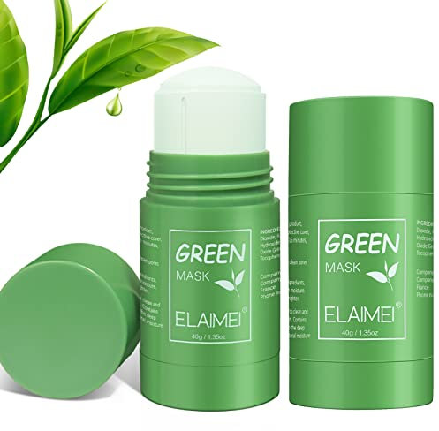 2PACK Gesichtsmaske, Green Mask Clay Stick, Deep Cleansing Smearing Mask,Tiefenreinigung zur Ölkontrolle Mitesser Entfernen,Moisturizing Nourishing Skin
