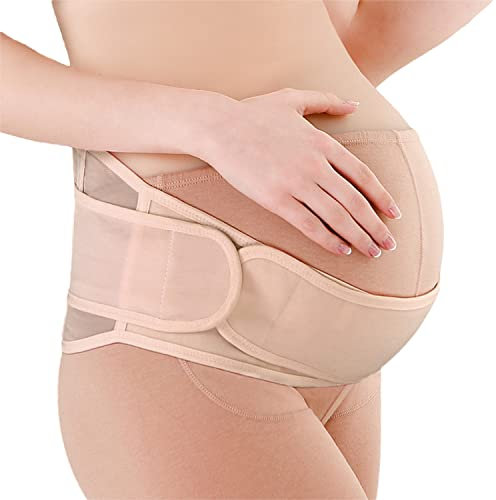 SOLO ACTFIT Schwangerschaftsgürtel, Bauchband Bauchgurt Schwangerschaft,Schwangerschaft Gürtel Unterstützung für Mutterschaft, Mutterschaftsband, atmungsaktiv, verstellbar, Farbe Beige