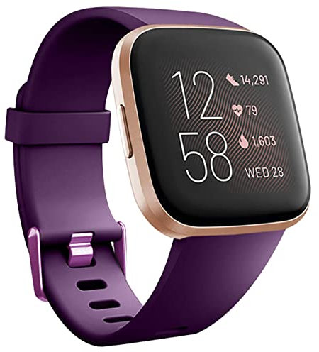 Honecumi Cinturino Compatibile per Fitbit Versa 2/Versa - Morbido Silicone Regolabile Sportivo per Donna e Uomo, Accessori Colorati Braccialetti, Piccolo/Viola