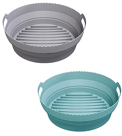 Molde Silicona Freidora de Aire,2 PCS Olla Freidora Aire en Lugar de Papel Airfryer Accesorios Freidora Sin Aceite Utensilios para Freidora de Aire Reemplazo de Papel Bandeja de Airfryer Microondas