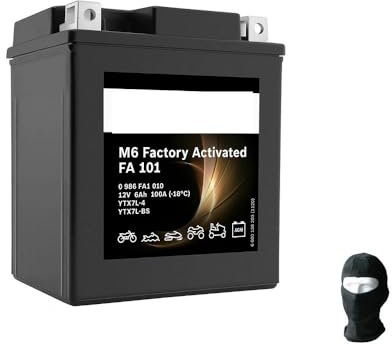 Kompatibel mit Piaggio Vespa GTS Super IE ABS E4 125 ab Baujahr 2016 bis 2018 Batterie YTX7L-BS Bosch in Gel-SLA einbaufertig geladen 6 AH 12 V 130 x 70 x 113 mm