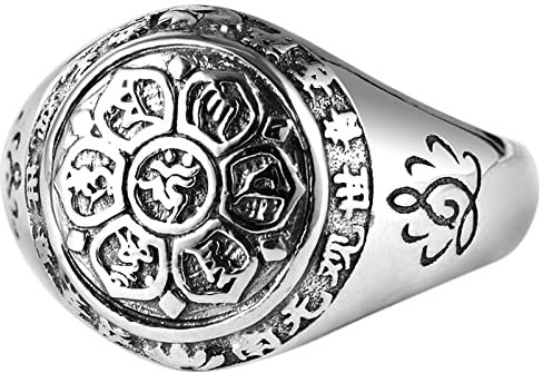 Münner Ringe, S925 Sterling Silber Eheringe Mantra Herren Ringe