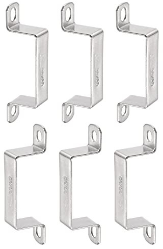 DTGN 28mmx62mm(IntérieurHxIntérieurW) U Formé Entretoise Connecteur Support - 6Paquet - Bonne pour Maison Tuyau Fixation - 304 Inox Acier Porte Fermée Barre Support