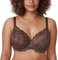 DELIMIRA Donna Reggiseno con Ferretto Taglie Forti Pizzo Senza Imbottito Sostegno Taupe 2D