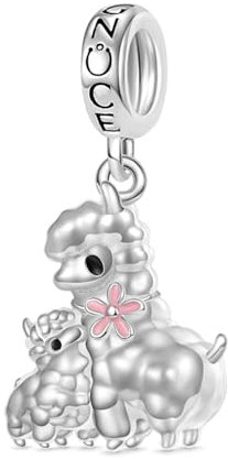 GNOCE Charm Anhänger Umarmung Liebe Alpaka & Baby Anhänger 925 Sterling Silber Anhänger passend für Armband/Halskette Muttertagsgeschenk (Alpaka)