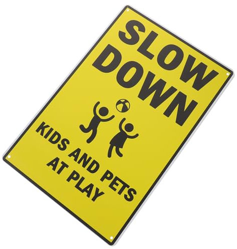 CIYODO Panneau de signalisation en métal Panneau de signalisation routière Panneau de ralentissement pour la sécurité des enfants
