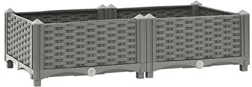 Chaduof Lit surélevé 80x40x23 cm Polypropylène,Bordure Pierre,Kit Gabion,Gabion Jardiniere