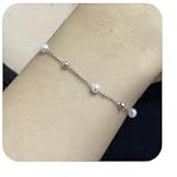 Aidenn Perlenarmband Damen Silber Perlen Armband,Silver Pearl Bracelet für Brautjungfer Hochzeit Abschlussball Mädchen Perlenschmuck
