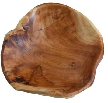 MIATTCLD Wood Decorative Wooden Bowl Root Carved Fruit Bowl Home Decor for Kitchen Counter or Dining Table (30cm-34cm)