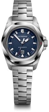 Victorinox Damen Armbanduhr I.N.O.X. Small Ø 32 mm, Silber/Blau