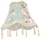Angoily Lampenschirm weiße Schreibtischlampe alte Lampe lanpshade Boho-Blumen Randbereich Perlen trimmen büroradio offic desk light Beleuchtung leuchtenschirm Metall Green