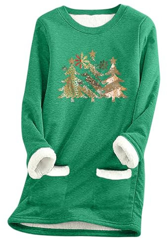 KHIRVWL Felpa Donna Invernale Felpe in Pile Offerte Lampo del Giorno 2 Pezzi Peluche Felpa Maglietta a Maniche Lunghe e Girocollo Teddy Pullover Caldo Pigiama Casuale Sweater Jumper Sweatshirt Regalo