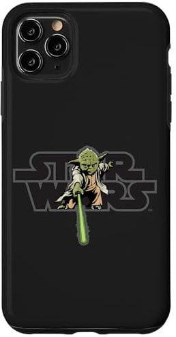 iPhone 11 Pro Max Star Wars Logo Jedi Master Yoda Lightsaber Case