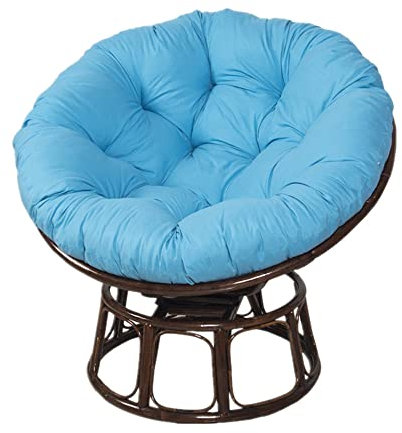 Eischaukelstuhlkissen zum Aufhängen, abnehmbarer Bezug, weich, dick, Sitzpolster für Innenhof, Garten, Papasansessel, 90 x 90 cm, Himmelblau