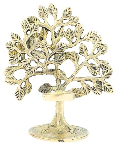 Decorative Brass Metal Tree of Life Candle Holder and Decorative Kalpavriksha Tree Tealight Holder Best for Christmas Decorations New year Gifting Table Vastu Home Decor(Size:- 6 Inches)(Golden)