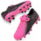 LECYGNB Boys Football Boots Kids Girls Athletics Training Astro Turf Soccer Shoes Teenager Profession Competition Indoor Outdoor Sneakers Unisex Black Rose Red UK 3