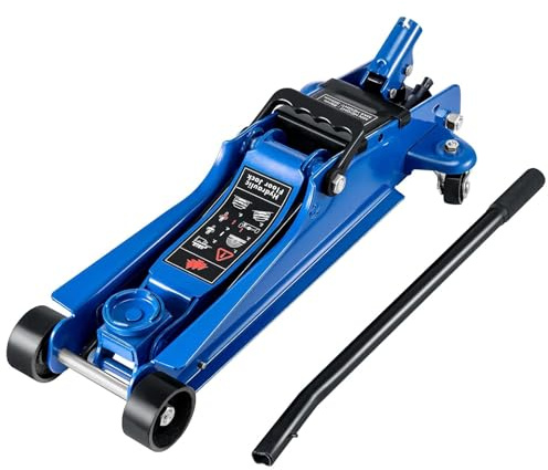 Car Lift Jack, Hydraulic Low Profile 2.5 Ton Trolley Jack, Heavy Duty Floor Jack Lift Height 85mm-385mm, Hydraulic Car Trolley Jack with Wheels, Car Jack Garage Lift Tool