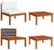 Myheimly 2-TLG. Garten-Lounge-Set mit Auflagen Massivholz Akazie Sofa-Mittelteil Couchtisch