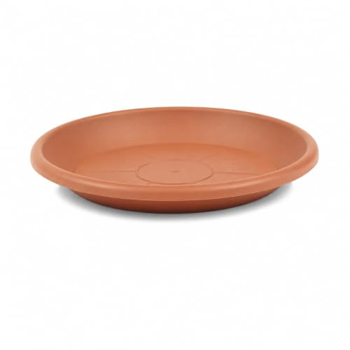 ReWu Blumentopfuntersetzer Untersetzer Pflanztopfuntersetzer aus Kunststoff Untertopf Frostsicher UV-Beständig Wasserfest Rund - Terrakotta Ø 44 cm
