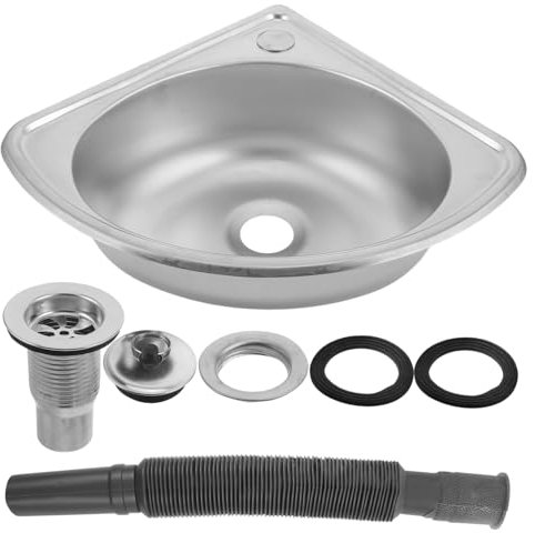 Cabilock Évier De Lavage pour Camping Évier De Cuisine Utilitaire Simple Lavabo Mural Acier Inoxydable Petit Angle pour RV