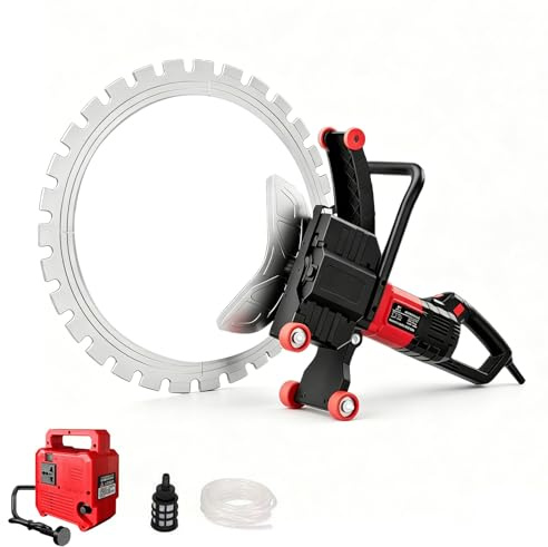 Aredwhiterui 9800W Industrielle Betonsäge – Bürstenloser Motor, 72h Dauerlauf, Optionale Schnitttiefe von 30/40/50cm – Mehrwinkel-Nasssäge für Abbruch und Brückenbau Sawblade:520