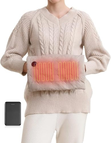 Evolpor 2025 Newest Rechargeable Hand Warmers, Portable Double Sided Heating Muff with 1M USB Cable, Hand Warmer 3 Heat Modes and Fast Warming, Heated Body Warmer for Men Women Camping