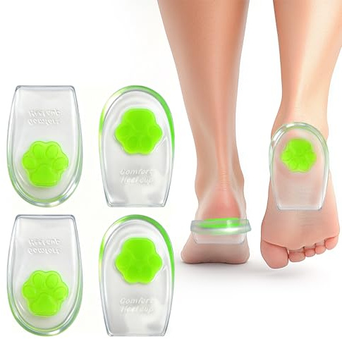 2 Paires Talonnette en Silicone pour Épine Calcanéenne Gel Coussinet Talon Chaussures Confort pour Femme et Homme Semelle Orthopédique Anti-Douleur Grandissante Protège Talon Réutilisable