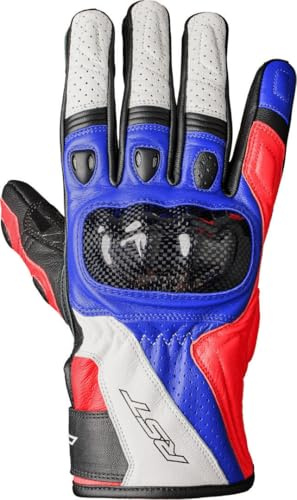 RST Stunt III Motorcycle Gloves, red/blue/white, L