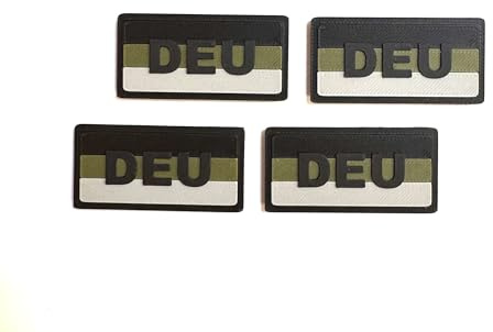 4x Deutschland Patch mit Klett Rückseite (Haken) – 5 x 2,5 cm – Formstabile Flagge für Rucksack, Jacke, Mütze – Abnehmbar & Wiederverwendbar (Tarnfarben)