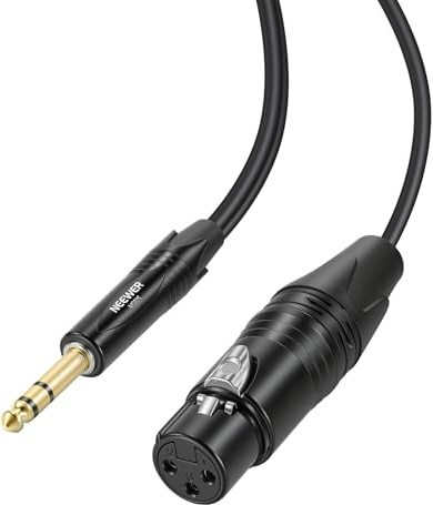 NEEWER Câble 6,35mm (1/4'') TRS vers XLR Femelle,3ft, Adaptateur pour Microphone, Guitare, Basse, Micro Canon à Condensateur, Amplificateur Audio, Table de Mixage, Système PA Sonorisation, MS025