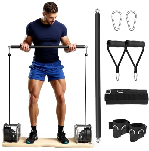 Portable Home Gym Equipment, All-in-One Strength Training System with 7–17 kg Adjustable Resistance, Full Body Workout Machine for Home & Small Spaces 75cm