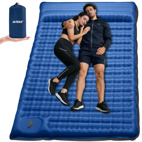 Isomatte Camping, 12CM Aufblasbare Isomatte Mit Integrierter Fußpumpe | Outdoor Camping Luftmatratze, 75D Ripstop Ultraleichte Sleeping Mat für Outdoor Wandern Zelt Trekking