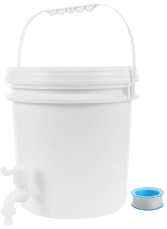 NAMOARLY Récipient d'eau Extérieur 10l en Plastique Épais avec Robinet, Seau d'eau Potable de Camping Blanc, Solide et Facile à Utiliser pour Activités en Plein Air